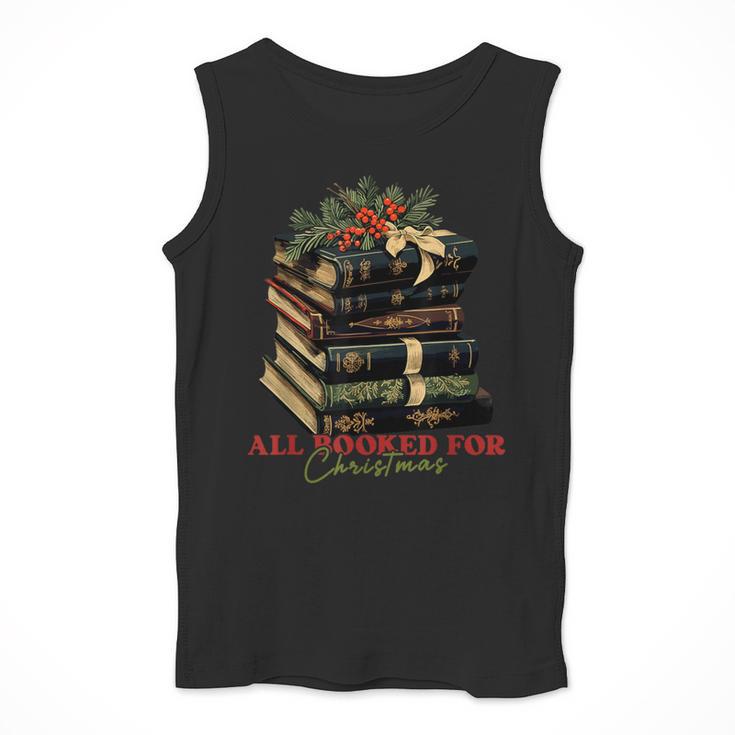 All Booked For Christmas Christmas Book Tree For Teacher For Men Women Kids Men Tank Top, funny design All Booked For Christmas Christmas Book Tree For Teacher For Men Women Kids Men Tank Top, funny design