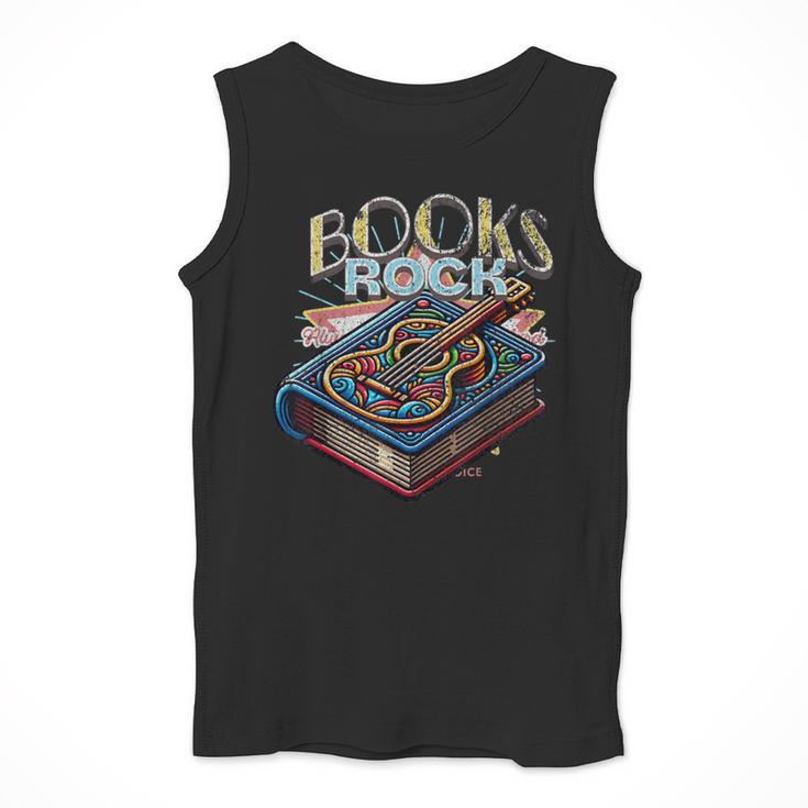 Books Rock Rock'n Roll Science Of Reading Teachers Guitar Men Tank Top, Science Teacher Gifts, funny design