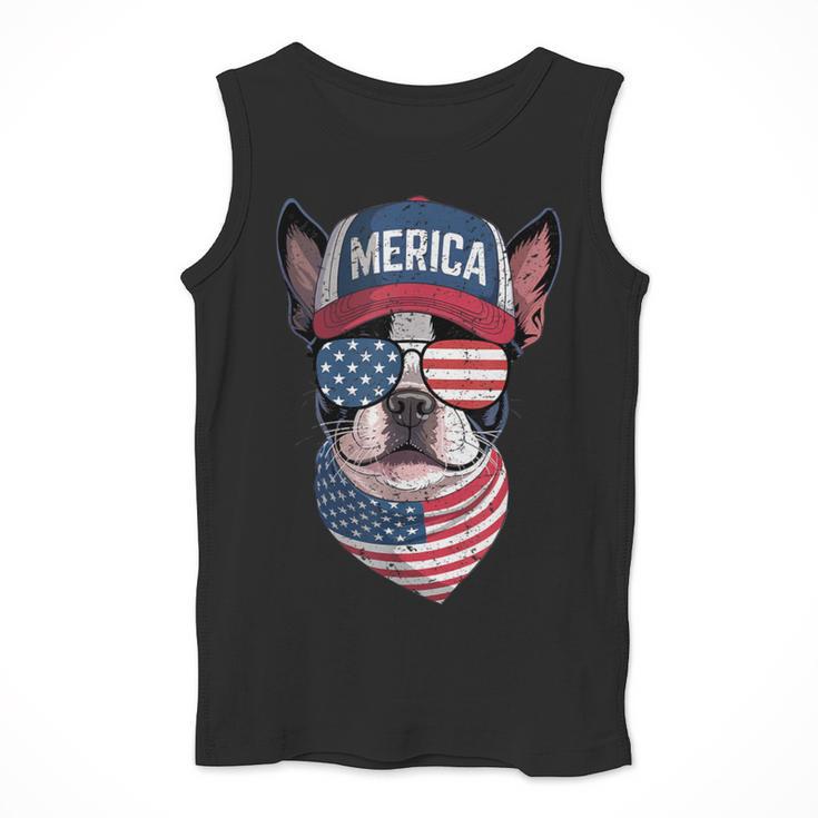 Boston Terrier 4th Of July US Merica Bostie Dog Patriotic For Men Women Kids Men Tank Top, Patriotic Boston Terrier Gifts, Boston Terrier 4th Of July Gifts, funny design