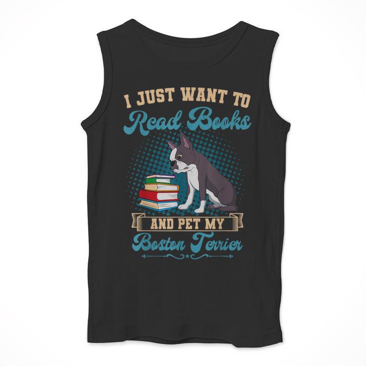 Boston Terrier American Gentleman Bibliophile Book Lover Men Tank Top, American Boston Terrier Gifts, funny design