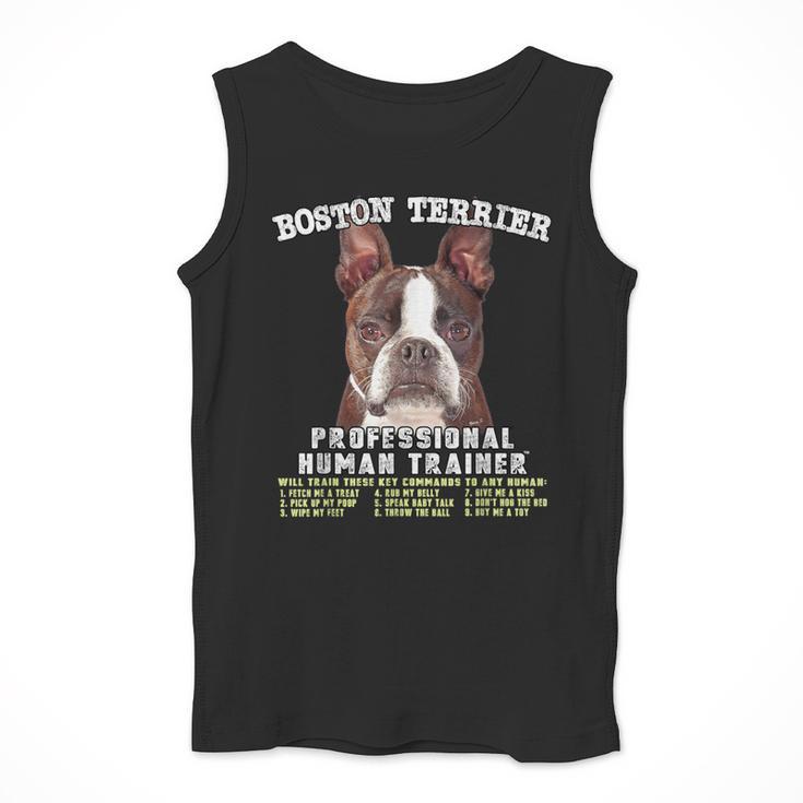 Boston Terrier Brindle Dog Professional Human Trainer Men Tank Top, funny design