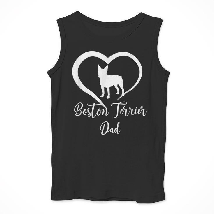Boston Terrier Dad Cute Boston Terrier Silhouette Heart Men Tank Top, Boston Terrier Dad Gifts, funny design