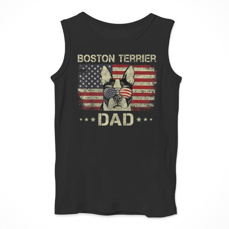 Boston Terrier Dad Dog Lovers American Flag 4th Of July For Women Men Men Tank Top, Boston Terrier Dad Gifts, American Boston Terrier Gifts, Boston Terrier 4th Of July Gifts, funny design