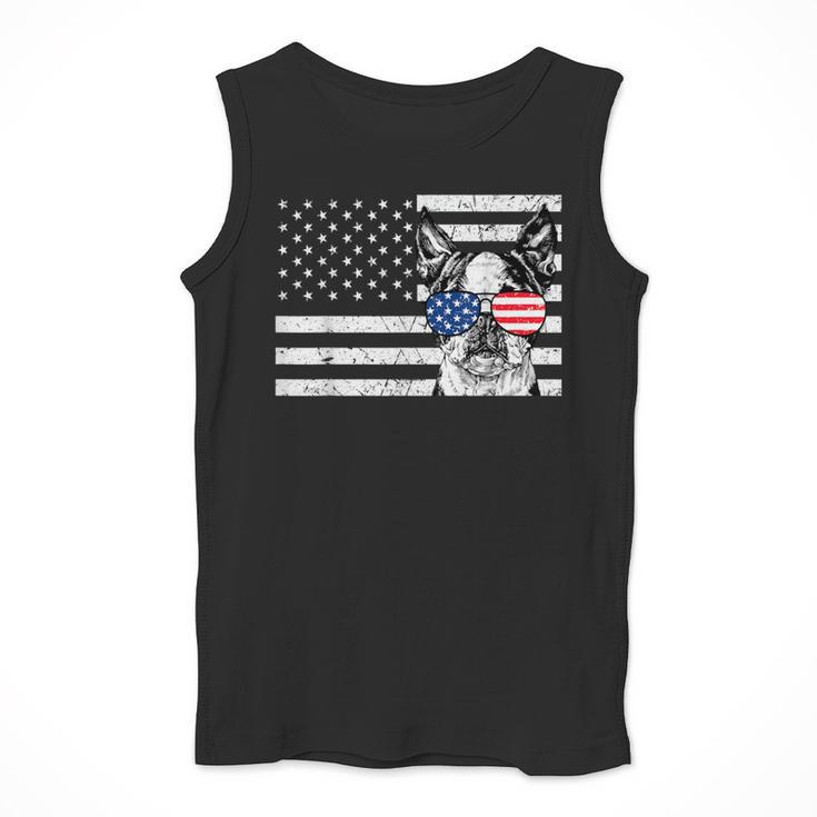 Boston Terrier Dog 4th Of July US American Flag Patriotic Men Tank Top, Patriotic Boston Terrier Gifts, American Boston Terrier Gifts, Boston Terrier 4th Of July Gifts, funny design