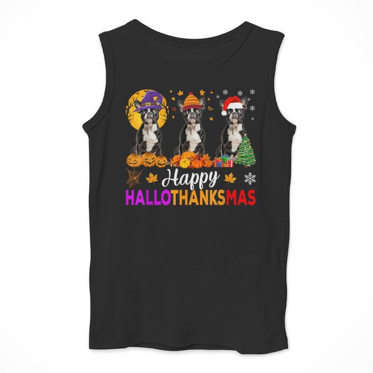 Boston Terrier Dog Halloween Christmas Hallothanksmas Men Women Kids Men Tank Top, Boston Terrier Christmas Gifts, Boston Terrier Halloween Gifts, funny design