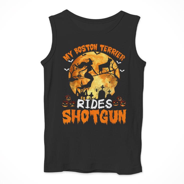 My Boston Terrier Dog Rides Shotgun Witch Halloween Men Women Men Tank Top, Boston Terrier Halloween Gifts, funny design