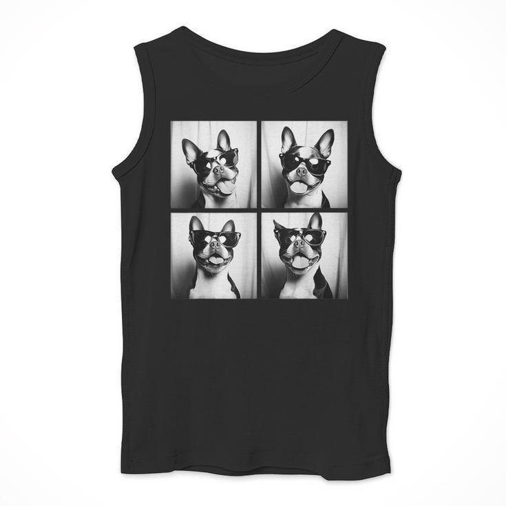 Boston Terrier Dogs With Sunglasses Photo Pets Meme Men Tank Top, funny design