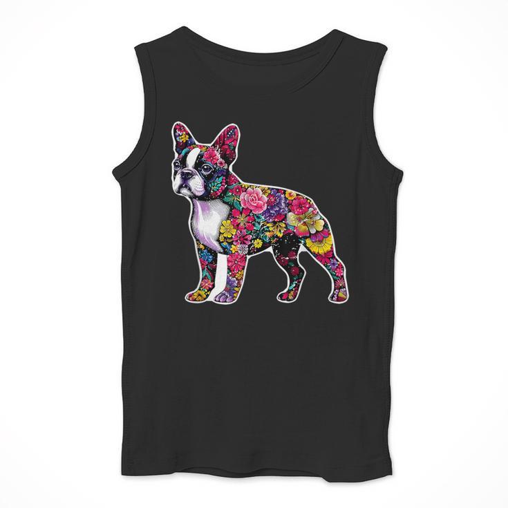 Boston Terrier Floral Dog Lover Vintage Distressed For Men Women Kids Men Tank Top, funny design