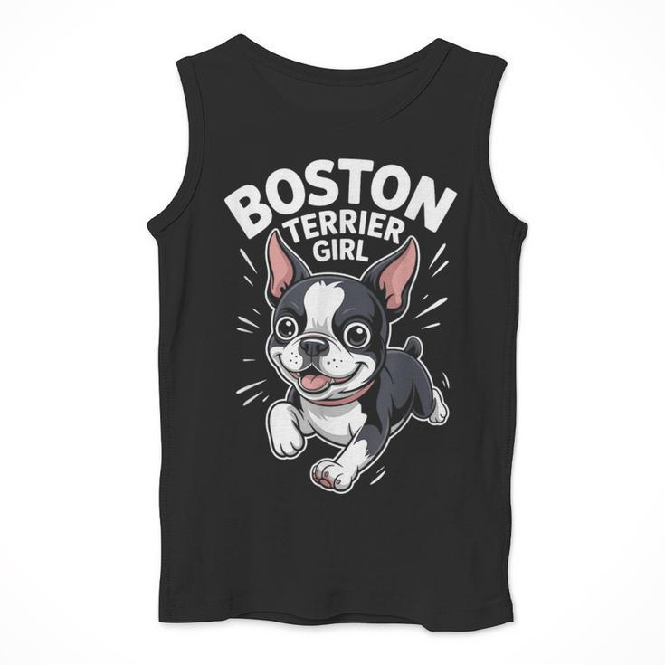 Boston Terrier Girl Cute Cartoon For Dog Owners Pet Terrier Men Tank Top, funny design