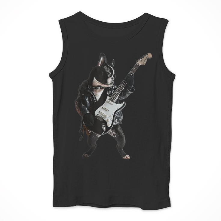 Boston Terrier Guitar Men Tank Top, funny design