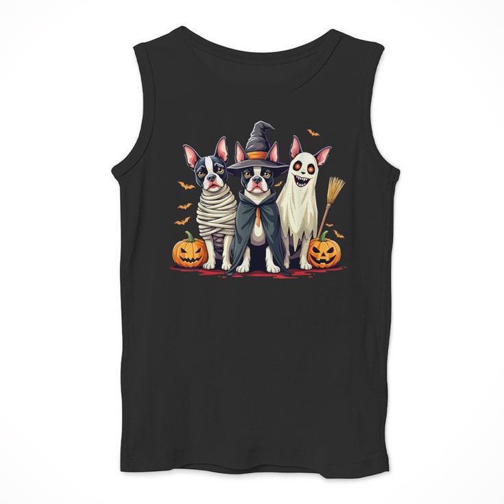 Boston Terrier Halloween Costume Mummy Witch Ghost Dog Lover For Men Women Kids Men Tank Top, Boston Terrier Ghost Gifts, Boston Terrier Halloween Gifts, funny design