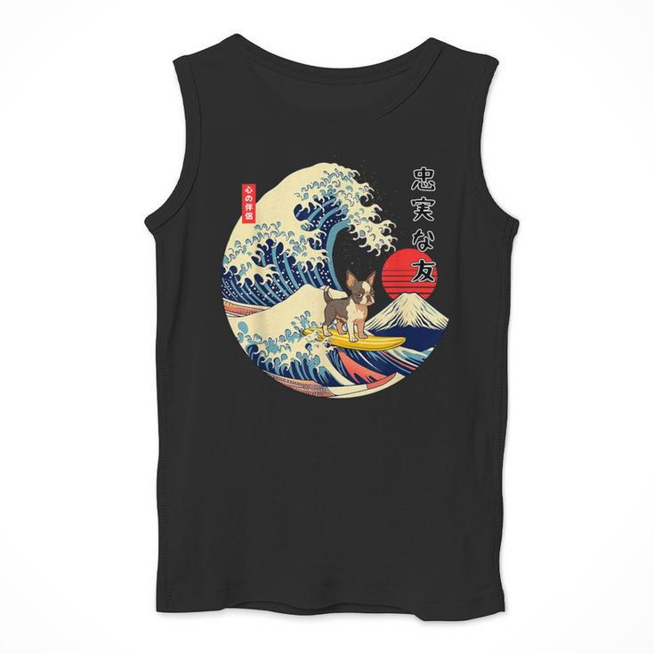 Boston Terrier Japanese Kanagawa Wave Surf Loyal Dog Men Women Kids Men Tank Top, funny design