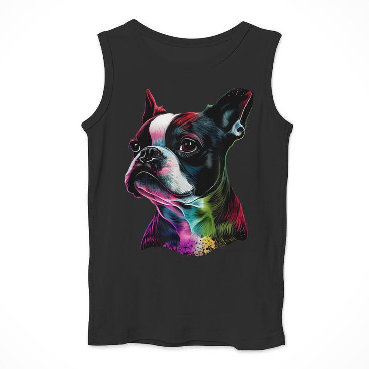 Boston Terrier Lovers Colorful Pop Art Boston Terrier Men Tank Top, funny design