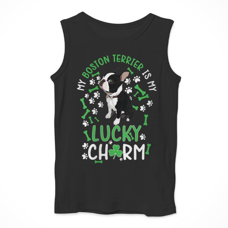 My Boston Terrier Is My Lucky Charm Paw Dog St Patrick's Day Men Tank Top, funny design
