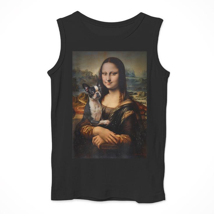 Boston Terrier Mona Lisa Painting Art Dog Mom Dad For Men Women Kids Men Tank Top, Mom Gifts, Boston Terrier Dad Gifts, Boston Terrier Mom Gifts, funny design