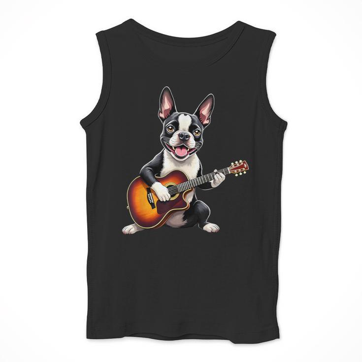 Boston Terrier Playing Guitar Boston Terrier Men Tank Top, funny design