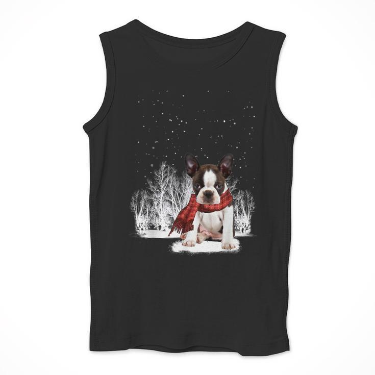 Boston Terrier In The Snow Merry Christmas Winter Men Tank Top, Boston Terrier Christmas Gifts, funny design