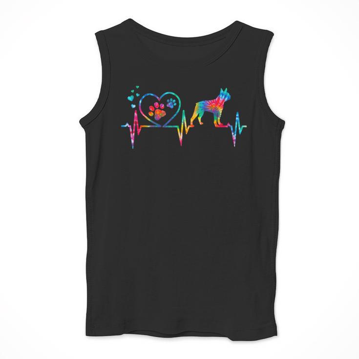 Boston Terrier Tie Dye Heartbeat Love Dog Men Women Men Tank Top, funny design