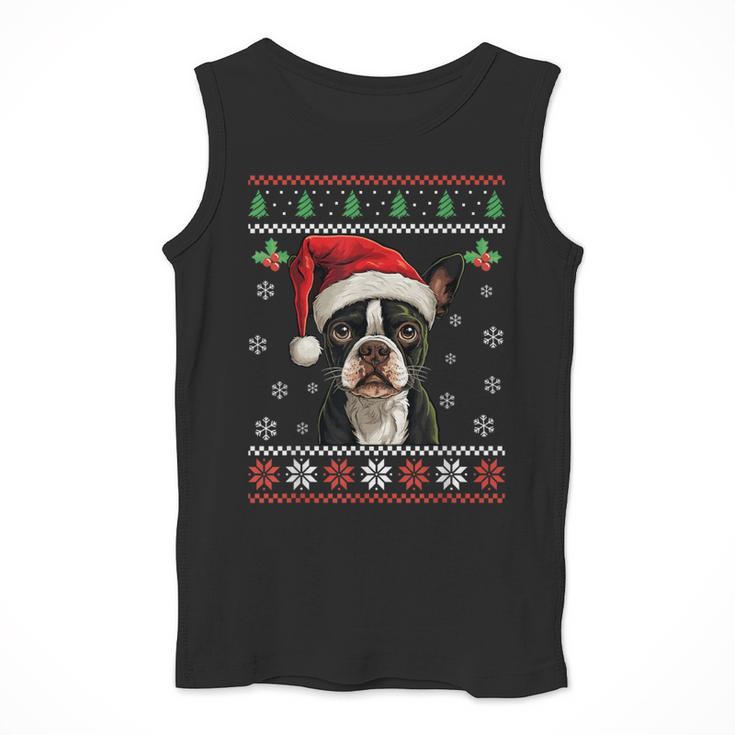 Boston Terrier Ugly Christmas Sweater Xmas For Adults Kids Men Tank Top, Boston Terrier Christmas Gifts, funny design