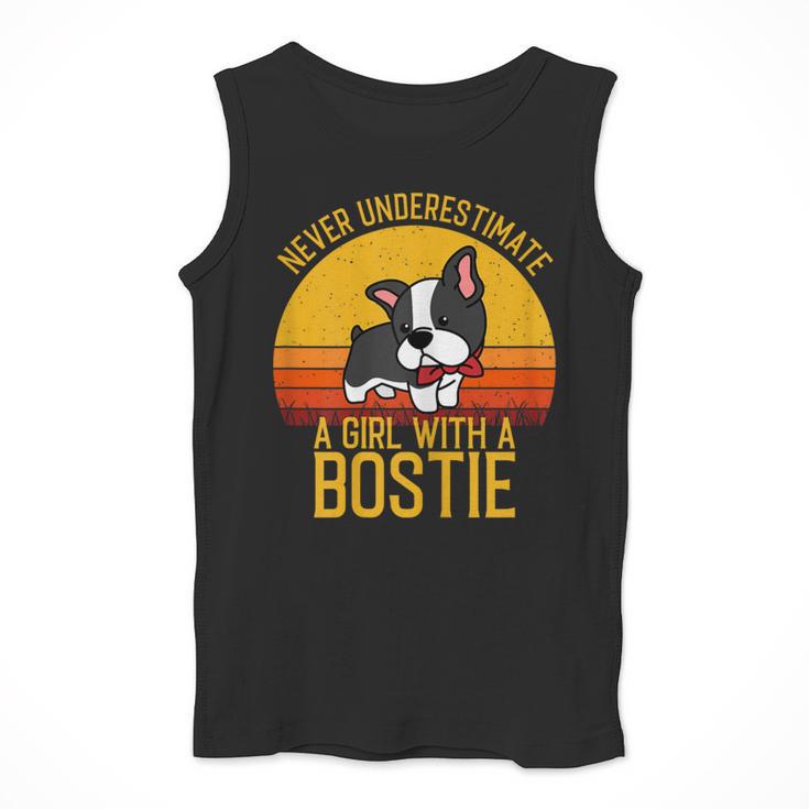 Boston Terrier Never Underestimate a Girl With a Bostie Men Tank Top, funny design