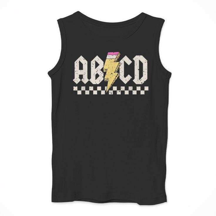 Boys Girls Teachers ABCD Rock Graphic Back To School Class Men Tank Top, funny design Boys Girls Teachers ABCD Rock Graphic Back To School Class Men Tank Top, funny design