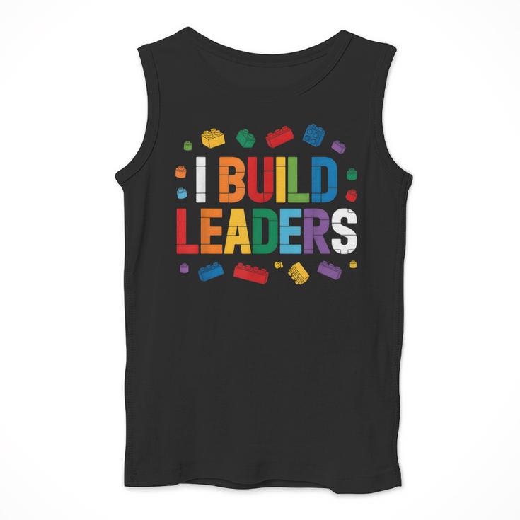 I Build Leaders Bricks Building Blocks Teacher Brick Builder Men Tank Top, funny design