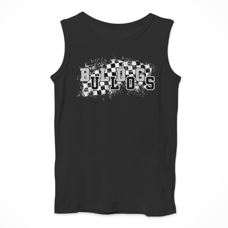 Bulldogs School Spirit Bulldog Pride Checkered Teacher Men Tank Top, funny design