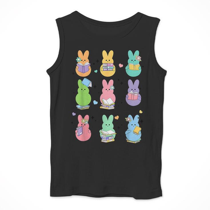 Bunny Reading Books Easter Day Librarian Teacher Book Men Tank Top, Easter Teacher Gifts, funny design