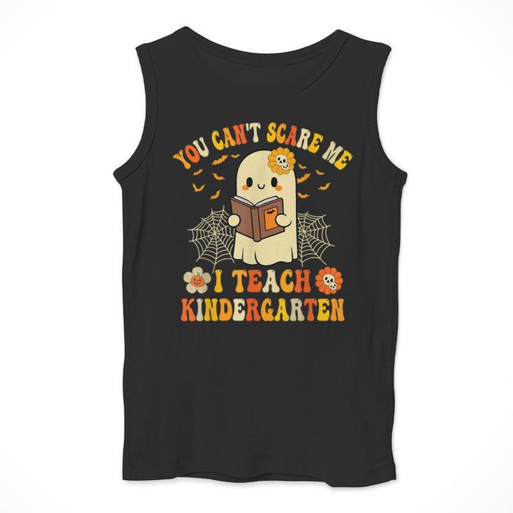 You Can't Scare Me I Teach Kindergarten Halloween Teacher Men Tank Top, funny design