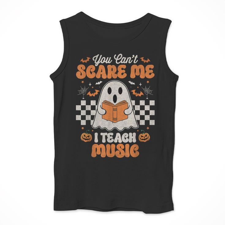 You Can't Scare Me I Teach Music Retro Teacher Halloween Men Tank Top, funny design