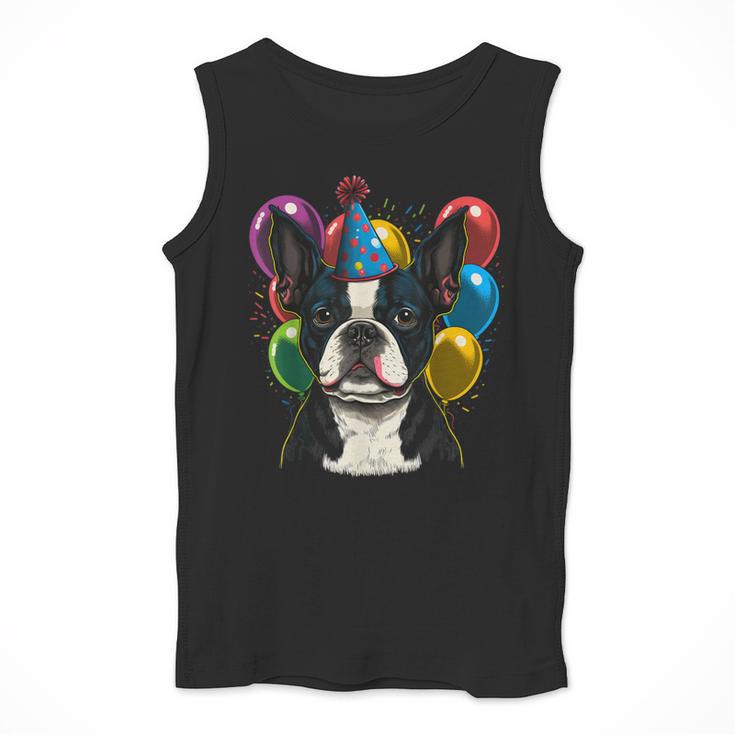 Celebration Event Birthday Party Boston Terrier Men Tank Top, funny design