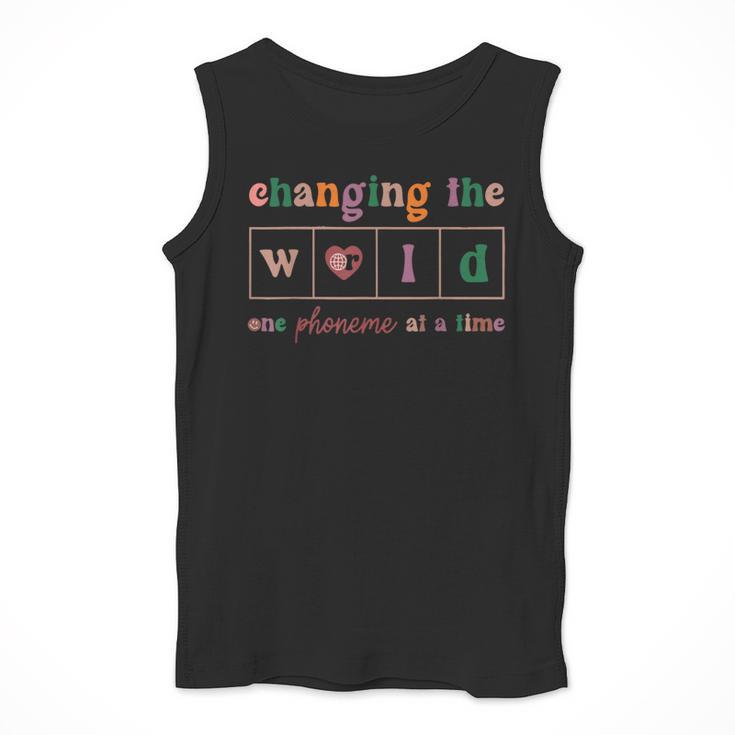 Changing The World One Phoneme At a Time Phonics Teacher Men Women Girls Kids Men Tank Top, funny design Changing The World One Phoneme At a Time Phonics Teacher Men Women Girls Kids Men Tank Top, funny design
