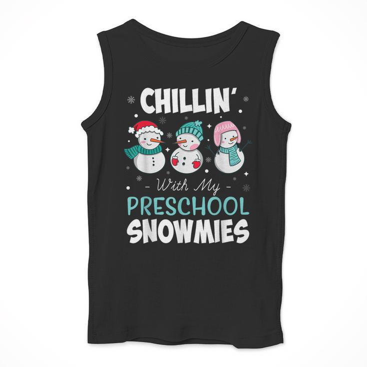 Chillin' With My Preschool Snowmies Teacher Christmas Men Women Kids Men Tank Top, funny design