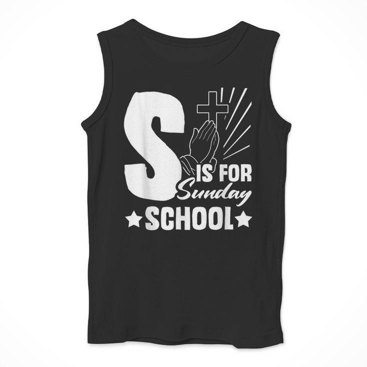 Christian Teacher S Is For Sunday School Essentials Men Tank Top, funny design Christian Teacher S Is For Sunday School Essentials Men Tank Top, funny design