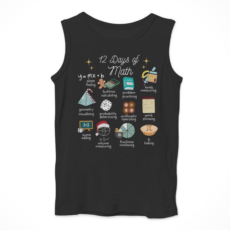 Christmas 12 Days Of Math Math Teacher Xmas STEM STEMS Men Tank Top, funny design Christmas 12 Days Of Math Math Teacher Xmas STEM STEMS Men Tank Top, funny design