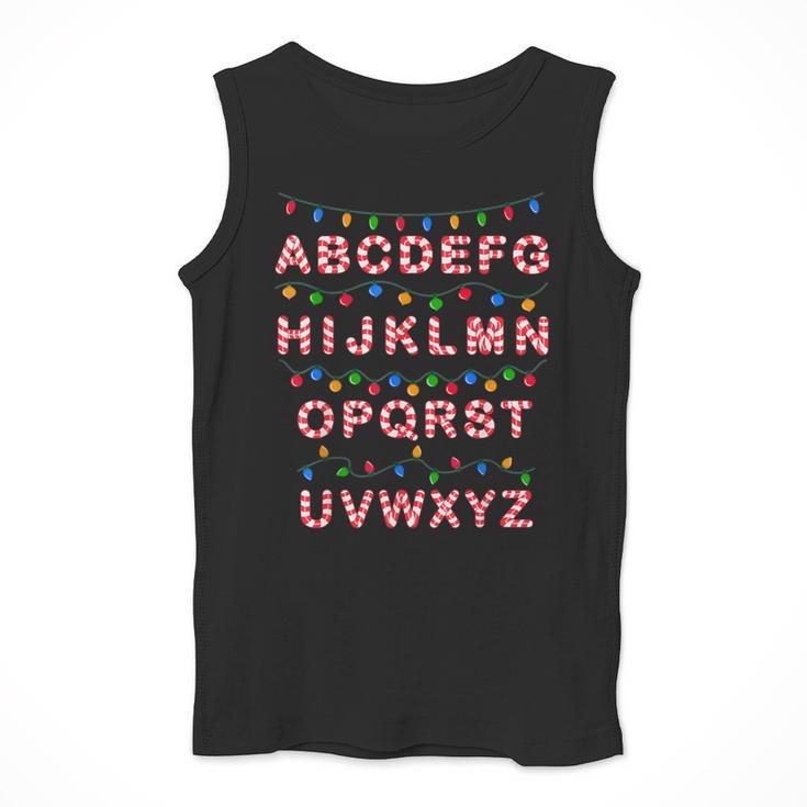 Christmas Alphabet Candy Cane Teachers Students Candy Cane For Men Women Kids Men Tank Top, funny design Christmas Alphabet Candy Cane Teachers Students Candy Cane For Men Women Kids Men Tank Top, funny design