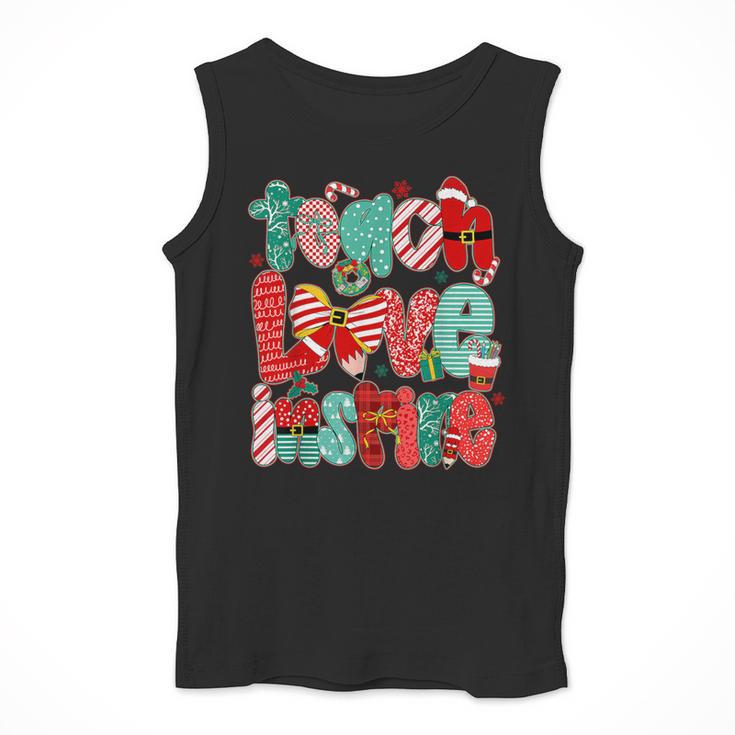 Christmas Coquette Bow Teacher Teach Love Inspire Men Tank Top, funny design Christmas Coquette Bow Teacher Teach Love Inspire Men Tank Top, funny design