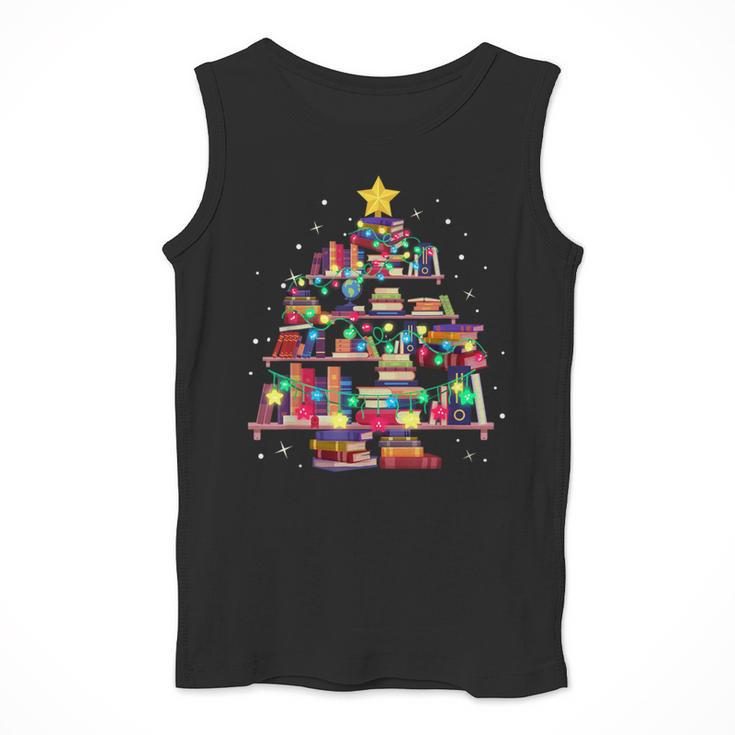 Christmas Library Tree Love Reading Books Nerd Teacher Men Tank Top, funny design Christmas Library Tree Love Reading Books Nerd Teacher Men Tank Top, funny design