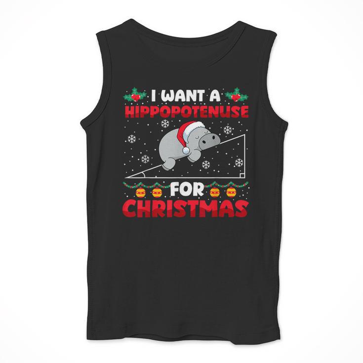 Christmas Math Teacher Hippopotenuse Math Lovers Xmas Men Tank Top, funny design