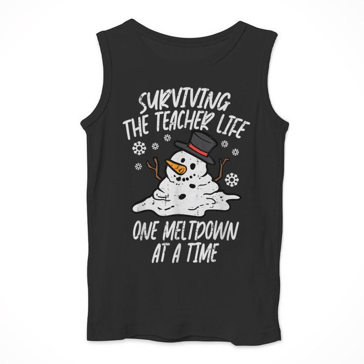 Christmas Surviving Teacher Life Meltdown Xmas Women Men Men Tank Top, funny design Christmas Surviving Teacher Life Meltdown Xmas Women Men Men Tank Top, funny design
