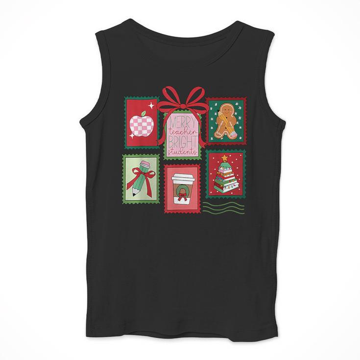 Christmas Teacher Stamps Men Tank Top, funny design