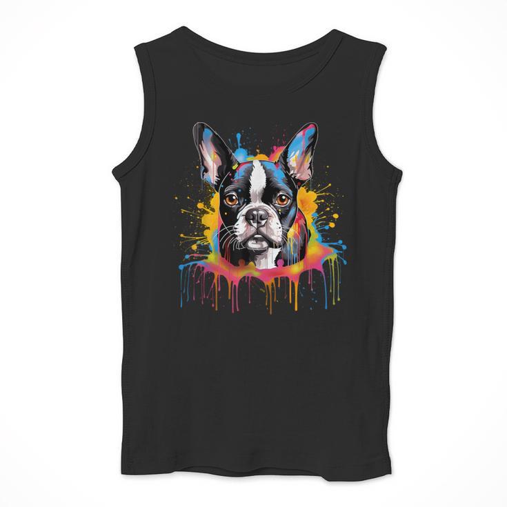 Colorful Boston Terrier Dog For Men Women Kids Men Tank Top, funny design