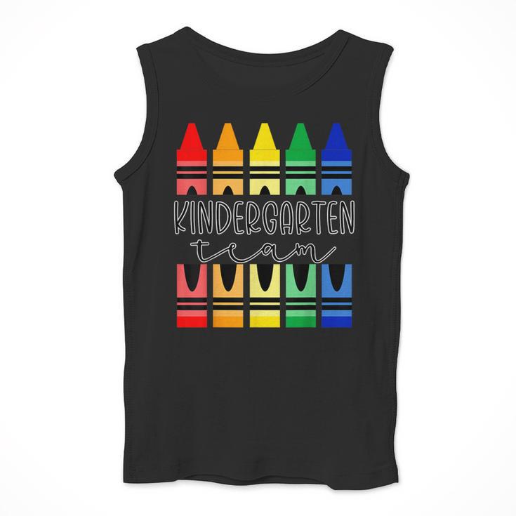 Colorful Crayon Kindergarten Team Tee For Teachers Students Men Women Kids Men Tank Top, funny design