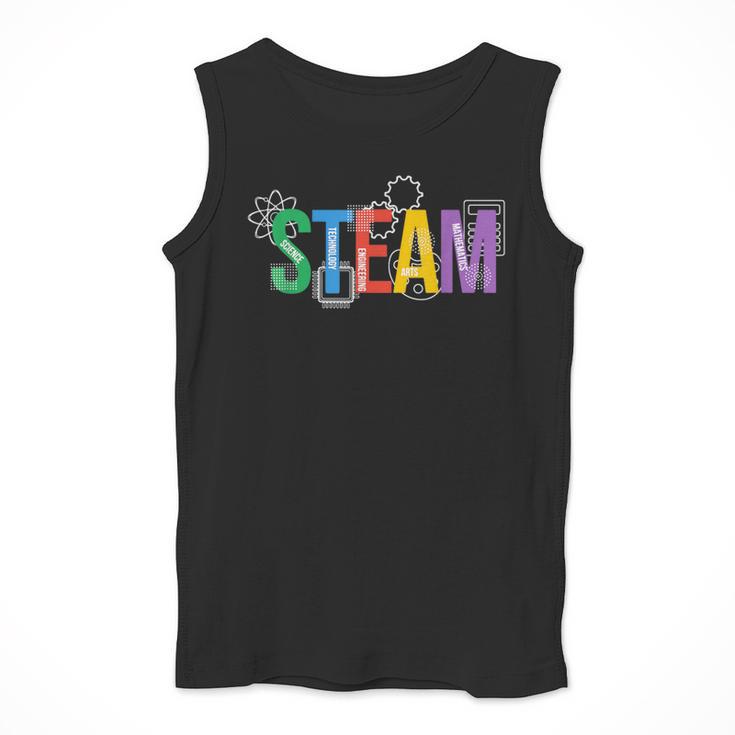 Colorful Steam Letters For Steam Program Teacher And Student Men Tank Top, funny design Colorful Steam Letters For Steam Program Teacher And Student Men Tank Top, funny design
