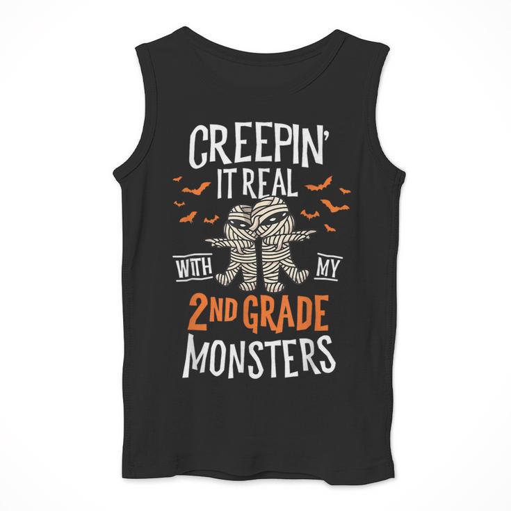 Creepin It Real With My 2nd Grade Monsters Halloween Teacher For Men Women Kids Men Tank Top, 2nd Grade Teacher Gifts, funny design Creepin It Real With My 2nd Grade Monsters Halloween Teacher For Men Women Kids Men Tank Top, 2nd Grade Teacher Gifts, funny design