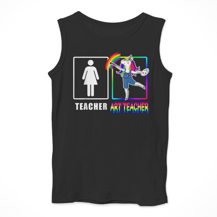 Cute Art Teacher Magical Dabbing Unicorn Artist Men Tank Top, funny design
