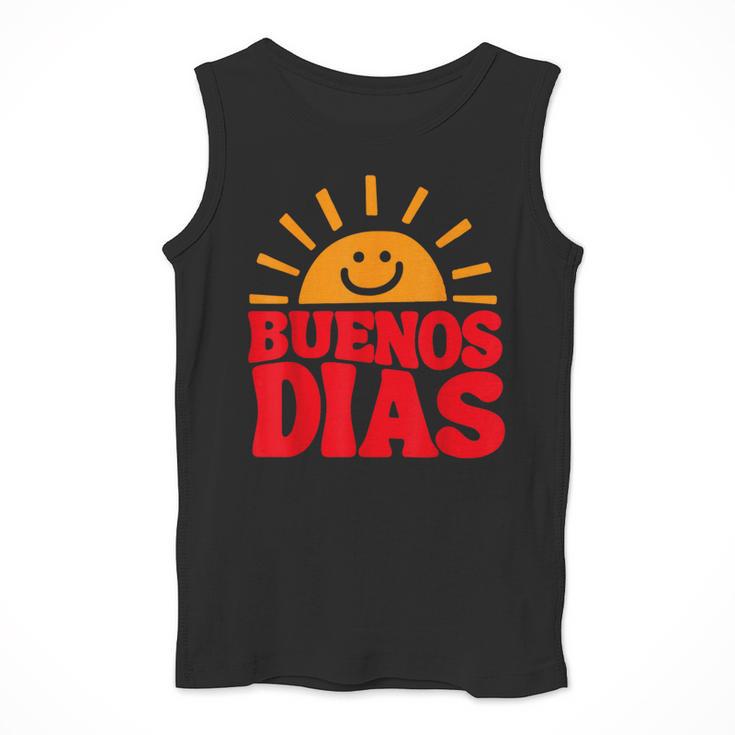 Cute Bilingual Spanish Teacher Buenos Dias Sunshine Men Tank Top, funny design