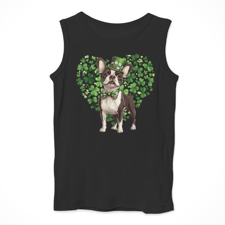 Cute Boston Terrier Shamrock St Patrick's Day Dog Lover Men Women Kids Men Tank Top, funny design