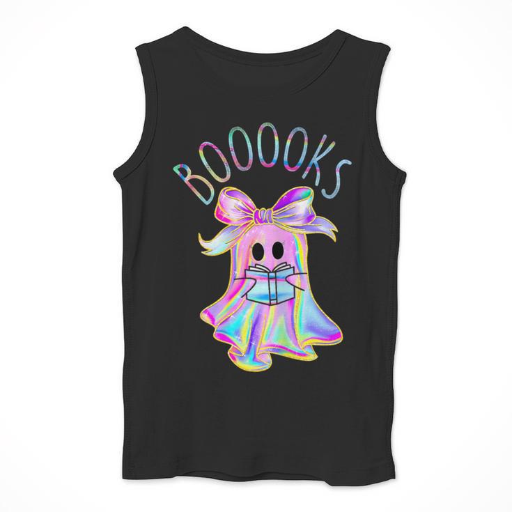Cute Ghost Book Reading Halloween Teacher Top Girls Women Men Tank Top, funny design