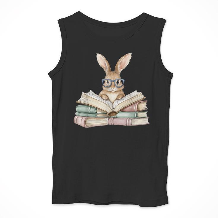 Cute Reading Bunny Glasses Books Bookworm Reader Teacher Men Tank Top, funny design Cute Reading Bunny Glasses Books Bookworm Reader Teacher Men Tank Top, funny design